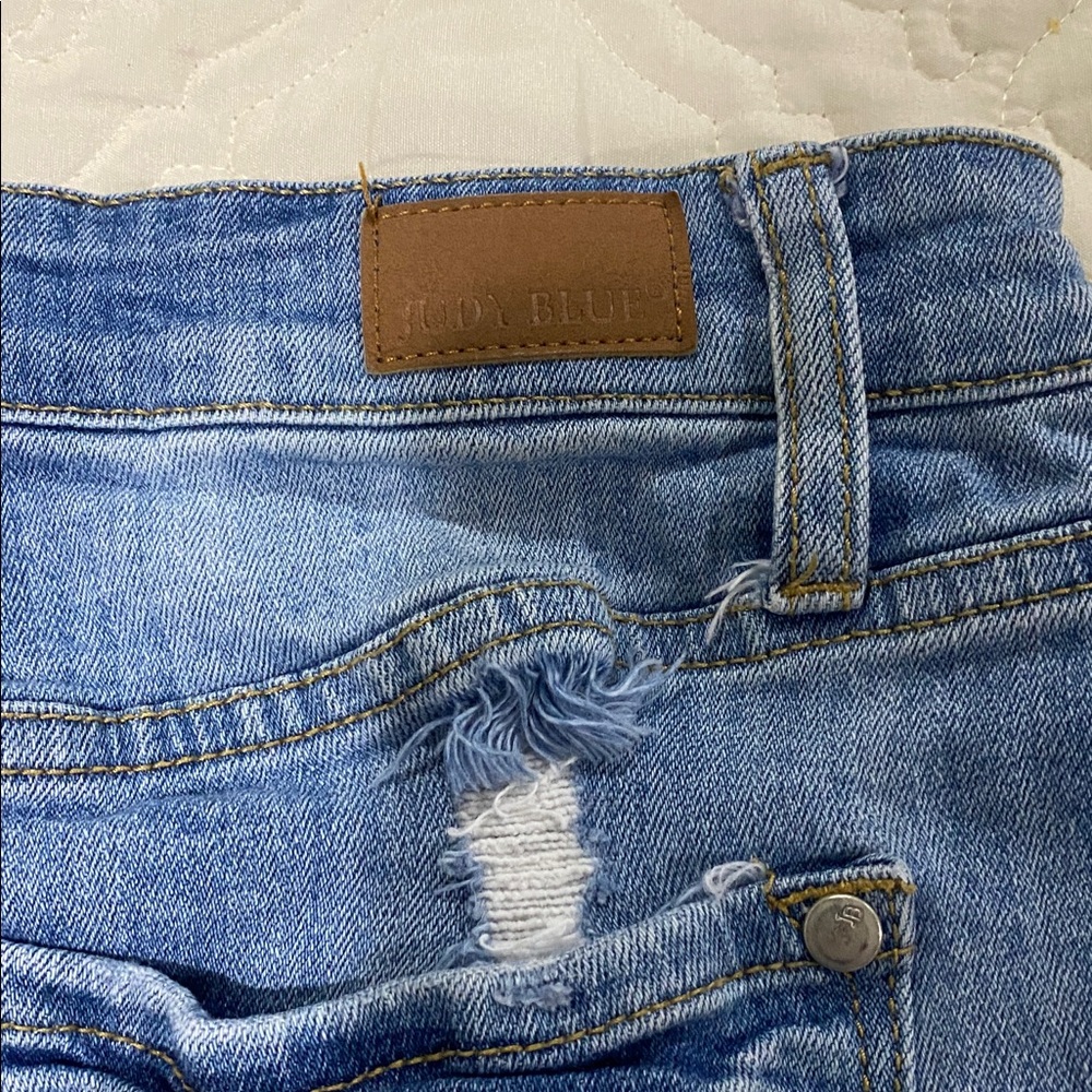 Judy Blue Denim Distressed Mini Skirt - Picture 6 of 10